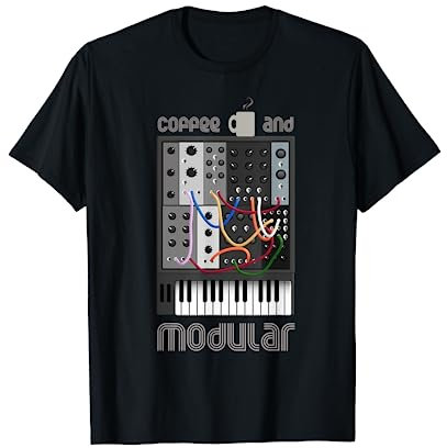 Analog Modular Synthesizer und Kaffee fan T-Shirt