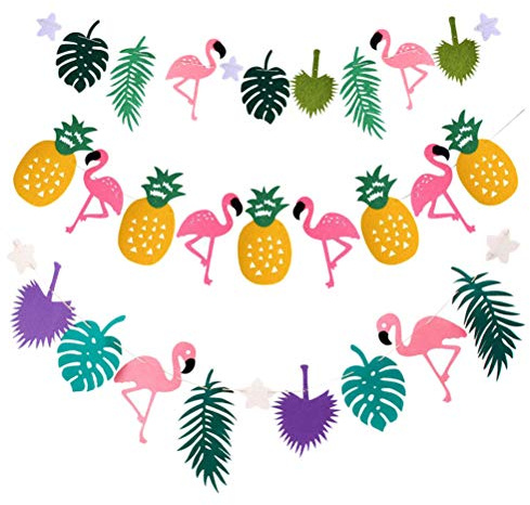 3 Stk Sommerdeko Hawaiianische Banner Filzfahne Sommerfest Ammer Ananas Kind Requisiten