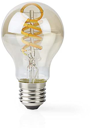 Nedis SmartLife - WLAN LED Filament Lampe - E27 - A60-350 lm - 5.5 W - Kaltweiss/Warmweiss - Sprachsteuerung - Integriert SmartLife App - Kompatibel mit Amazon Alexa, Siri & Google Home