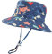 LACOFIA Sombrero de Sol bebé Gorro Verano para niños Sombrero Playa de ala Ancha Proteccion Solar para niños con Correa Ajustable para la Barbilla Azul Marino 4-6 Anni