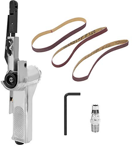 Marhynchus Machine de Polissage pneumatique de Ponceuse à Bande pneumatique de 10 mm 3/8 Pouces Meubles applicables Bois Verre métal