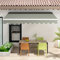 The Fellie Garden Awnings L3xW2.5m Manual Patio Awning Retractable Canopy Outdoor Sun Shader, Grey