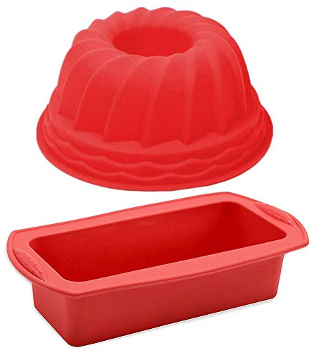 INTVN 2pcs Silikon Backform, Kuchenform, Silikonbackform, Tortenformen, Gugelhupfform, Muffinform, Besondere Backform für Küche, Torte, Brot, Backen, Pudding- Rose Form