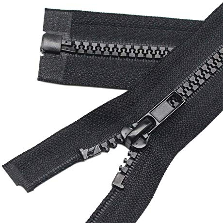 YaHoGa 2 Stück 40 cm Reißverschluss Kunststoff 5mm teilbar Reissverschluss Reißverschluss für Jacken Schwarz (40 cm)