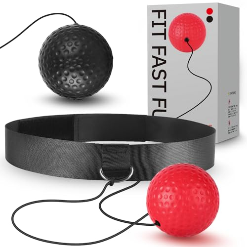 Box-Reflexball, Kampf-Ball, Reflex-Ball, mit Stirnband für Kampfsport, MMA-Training, Geschwindigkeitsreaktionen, Erwachsene/Kinder, verbessert Schlagfokussierung, Sport, Übung, Fitness, elastisches