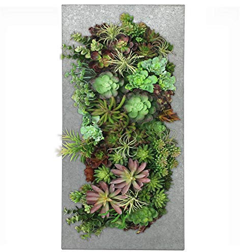 Modern Home Living Wand-Pflanzgefäß aus verzinktem Stahl/Zink für Sukkulenten, Wandmontage, Garten, Taschen-Übertopf (12 Taschen, altes Zink)