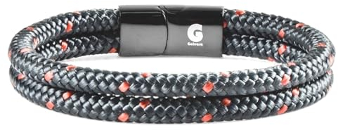 Pulsera náutica trenzada náutica con cierre magnético de cuerda, pulsera marítima surfista Galeara Noa, 205, tela