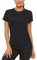 TACVASEN Damen O-Neck Sonnenschutz Tee Shirts Top Sommer Freizeitshirts Kurzarm Atmungsaktiv (L, Schwarz)
