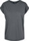 Urban Classics Women's Ladies Extended Shoulder Tee Basic Capsleeves, Shortsleeve T-Shirt Top with Crew Neck, darkshadow, S