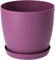B2C Flower Pots 6 Colours 8 sizes Matt Plastic Plant Pots Planter + Saucer Tray Deco (Violet Matt, 14 cm)