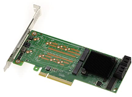 KALEA-INFORMATIQUE PCIe 2.0-Karte 4X SSD M2 Typ SATA und 4X HDD SATA 3.0 6G mit LSI SAS 2008 Chipset Unterstützung RAID 0 1 10 - High und Low Profile