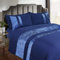Casabella Luxury Crushed Velvet Panel Band Duvet Cover Sets with Pillow Case Double Duvet Cover Bedding Set – Navy Crush Velvet Double Duvet Cover Sets