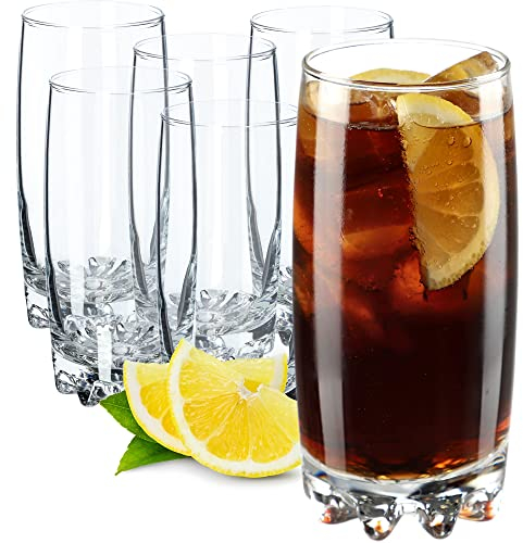 KADAX Wassergläser, Set de 6, Trinkgläser, Saftgläser aus Glas, robuste Gläser für Wasser, Saft, Garten, Party, Drink, Bier, Universalgläser, Cocktailgläser, Getränkegläser (Nadia, 365ml)