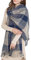 Chalier Fashion Damen Winter Schal Kariert übergroßer Quadratisch Deckenschal, Karo Tartan Streifen Plaid Muster Oversized Fransen Poncho MEHRWEG