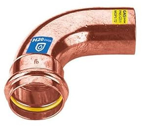 Sanpro Pressfitting Kupfer 90° Winkel - Bogen innen - außen, Größe V 18 (Kupfer Gas Wasser Trinkwasser Heizung Sanitär Fittings Fitting Kupferleitung)