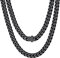 Bestyle Kette Männer 9mm Gliederkette Herren Edelstahl Cuban Links Chain Schwarz Panzerkette Hip Hop Schmuck Kettenlänge 60cm
