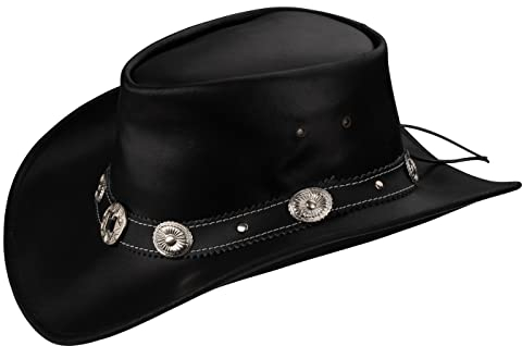 Black Forest Fox Unisex Cowboy Western Leder Hut Star Schwarz Größe XL