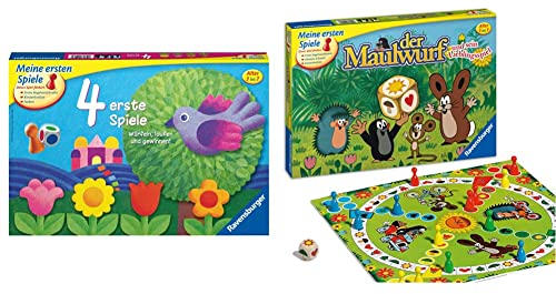 Ravensburger Kinderspiele 21417-4 erste Spiele -Farbwürfel & Ravensburger 21570 - Der Maulwurf und Sein Lieblingsspiel - Spieleklassiker , für Erwachsene und Kinder ab 3 Jahren