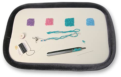 The Beadsmith Craft Bumper – Basic Elements – Rectangle Shape, 17.75” x 11.75”, 1” Bumper Border, Sturdy Design Tray with Raised Edge, Excellent for Beading, Jewelry Making & DIY Hobbies