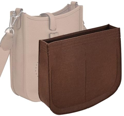 LOUKAYCCI Geldbörse Einsatz Organizer für H Evelyne 29 Taschen, Premium Geldbörse Filzeinsatz (E29, braun)