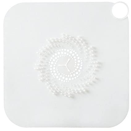 XTYPE Silicone Anti-Blocking Floor Drain Mat Filter Net Anti-Hair Anti-Clog Toilet Sewer Hair Catcher Bathroom Floor Sink Cover Tools (Color : White)