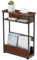YEAKOO Narrow Side Table with Storage Shelf, 3 Tier Slim End Table for Small Spaces, Narrow Bedside Table, Small Nightstand with Magazine Rack 46x18x62.5cm