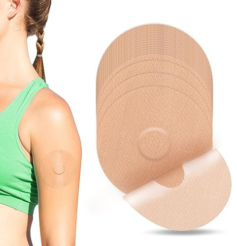 YOUSHARES Freestyle Libre 3 Sensor Covers Waterproof - 20 Packs Freestyle Libre 3 Sensor Patches, Breathable Adhesive Patches, CGM Patches Without Glue (Beige)