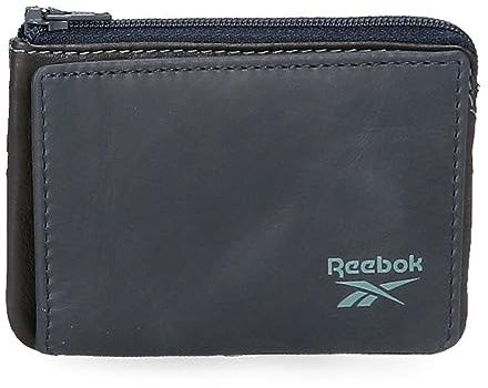 Reebok Division Portamonete con porta carte blu 11 x 7 x 1,5 cm Pelle, blu, Taglia unica, Portafoglio con porta carte di credito