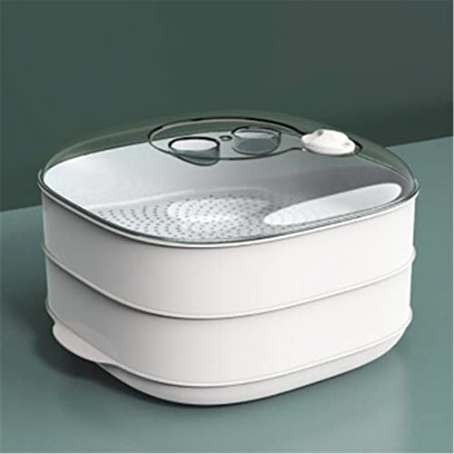 Pentola A Vapore Vaporiera for Verdure, Forno A Microonde A Doppio Strato Vaporiera Quadrata Bianca (Colore : Bianca, Dimensioni : Taglia Unica)