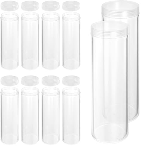 Hemobllo 10stücke Münzaufbewahrungsrohr Durchsichtig Für Münzsammlung Münzschutz Behälter Mit Deckel Zum Lagern Von Sammlerstücken Für Münzen