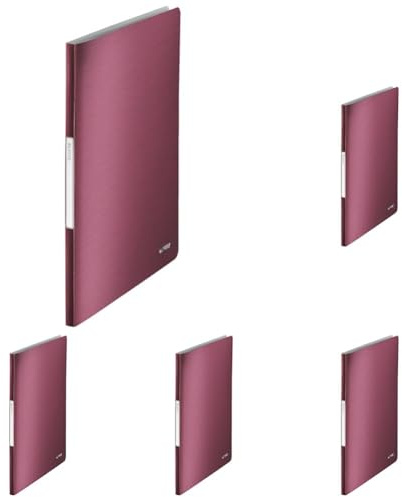 Leitz 39580028 Sichtbuch Style, A4, PP, 20 Hüllen, granat rot (Packung mit 5)