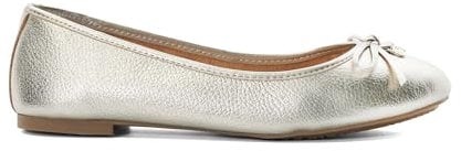 Dune Ladies Hallo Charm-Detail Ballet Shoes Size UK 4 Flat Heel Ballet Pumps Gold
