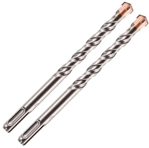 Pack Of 2-10mm x 160mm Long SDS Plus High Performance Hammer Drill Bits, Professional Tungsten Carbide Cross Tipped Masonry Drill Bit For Brick, Concrete, Stone, Granite. 10mm SDS Drill Bit