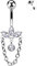 OUFER Body Piercing Bauchnabelpiercing Internally Navel Bars Titan Belly Button Bars Piercing 14G Navel Piercing Jewellery Dangle Nabelpiercing