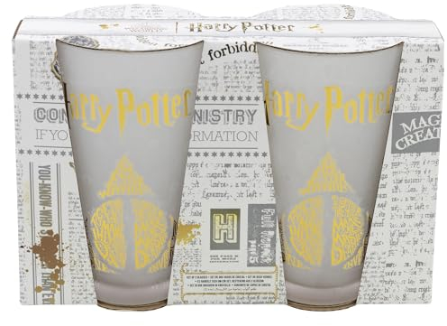 Lot De 2 Verres Cristal Mat Harry Potter 490Ml