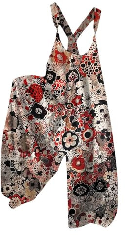 Salopette Femme Jean Combinaison Pantalon Femme Combinaison Chic Combinaison Femme Blanche Combinaison Sport Femme Combinaison Femme Chic pour Soirée Salopette Fluide Combinaison Rouge 2XL
