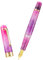 Asvine P20 Kolbenfüllhalter mit Farbverlauf, violettes Harz, Iridium, mittlere Spitze, goldfarbener Rand, glatte Schreibmaschinen-Kollektion mit Etui-Set