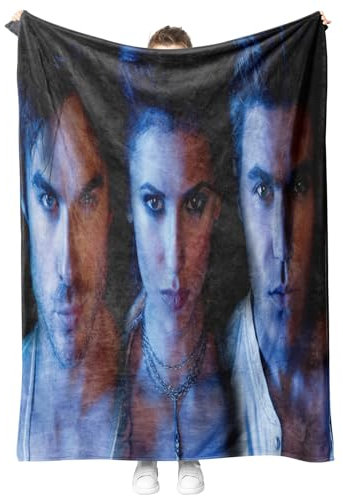 Damon Kuscheldecke 150x200 Decke,TVD Blanket ltraweich Und Warm Mikrofaser Werfen Sofadecke für Erwachsene Flanelldecke,Sherpa Decken (Vampire Diaries)