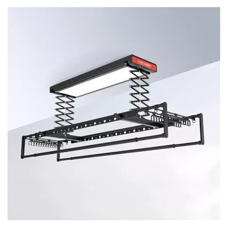SaryEdge Tendedero de Ropa Percha de Ropa eléctrica Invisible Hogar Balcón Tendedero Control Remoto Elevación Telescópica automática Secado Integrado Percha de Secado de rop(B