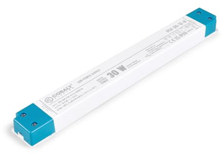 KOLORENO - Industrieschienen Trafo - LED CobaltElectro PLV - Hutschienen Netzteil mit 12V, 30W, 2,5A - Schutzart IP20 - LED Netzteil - Überspannungsschutz - Passivkühlung - 250x30x18mm