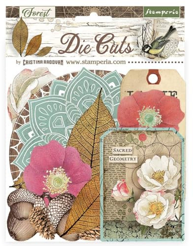Stamperia - Die Cuts for Scrapbooking, Albums, Card Making, Bullet Journalling and More, Laser Cut Cardboard Shapes, Easy to Glue, Perfect for Hobbies, Crafts, and Gifting (Forest) (Assorted)