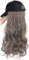 Mütze Mit Haaren，Human Hair Wig， Baseballkappe für Damen, Lange lockige und gewellte Perücke, Baseballkappe mit integriertem Sonnenschutz, Perückenkappe für Dam