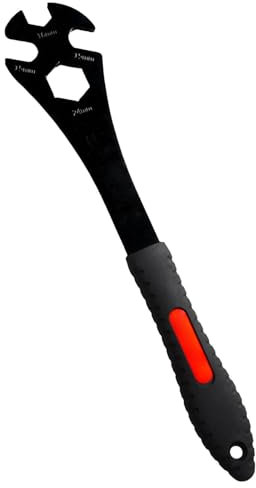 Cycling Pedal Wrench, Pedal Repair Wrench, Metal Multi-Function Wrench, 4-in-1 Pedal Spanner, Five-Way Socket Wrench, Maintenance Tool, Cycling Tool, Ergonomic Pedal Wrench, Compact Wrench