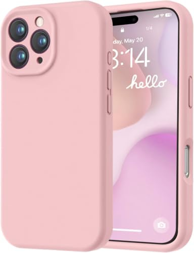 LOVE 3000 Designed for iPhone 16 Pro Case, Premium Silicone with [Soft Anti-Scratch Microfiber Lining] Shockproof Protective Phone Case for Lanyard 6.3, Pink Sand