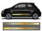 Kit Adesivi Laterali per Fiat 500 Abarth 595 Grafiche Strisce Fiancate Fasce Sotto Porta Decorazione Auto Tuning Nere Bianche Rosse Argento Oro (Oro)