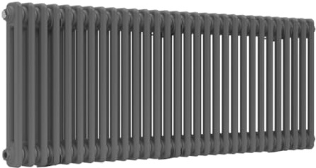 Lux Heat Anthracite Grey Horizontal 2 Column Traditional Radiator 500mm (H) x 1370mm (W)