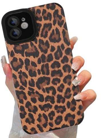 Xylota Handyhülle für iPhone 11 6,1 Zoll Hülle, Wave Simple Stripes Kameraschutz Schutzhülle, Aesthetic Wellen Design Weiche TPU Stoßfeste Silikon Men Mädchen Kratzfest Case für iPhone 11, Leopard 03