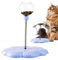 zwxqe Cat Turntable Toy, Interactive Leaking Ball Toy with Spring Rod, Detachable Treat Dispenser, Engaging Food Puzzle Feeder, Ideal for Indoor Cats and Kittens