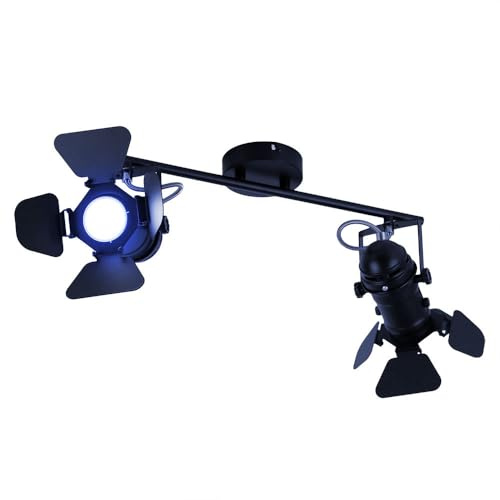 LED Deckenstrahler Filmstrahler Deckenlampe schwenkbar Deckenleuchte dimmbar mit Fernbedienung, RGB Farbwechsel 2x 4,8W 2x 420 lm warmweiß, L 54 cm
