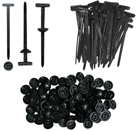 Nylon Universal Cable Tie Buckle, 100pcs Zip Ties Heavy Duty Self-Locking Cable Ties Black, Multipurpose Push Mount Zip Tie Holders, for Car Daily Repair, Bumper Retainer Clips, Car Rivet Fasteners
